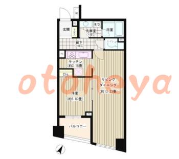 楽器ピアノ可相談 の 賃貸物件 1LDK 21.5万円の図面１