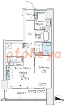楽器ピアノ可相談 の 賃貸物件 1LDK 17.7万円の図面１