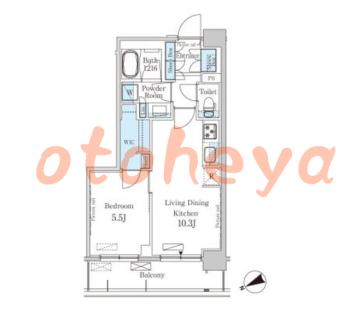 楽器ピアノ可相談 の 賃貸物件 1LDK 16.6万円の図面１