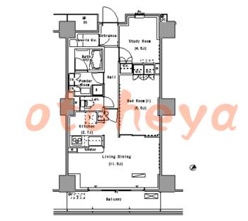 楽器ピアノ可相談 の 賃貸物件 1SLDK 24.5万円の図面１