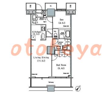 楽器ピアノ可相談 の 賃貸物件 1SLDK 26.3万円の図面１