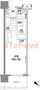 楽器ピアノ可相談 の 賃貸物件 1K 15万円の図面１