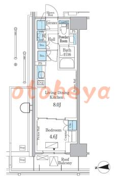 楽器ピアノ可相談 の 賃貸物件 1LDK 17.3万円の図面１