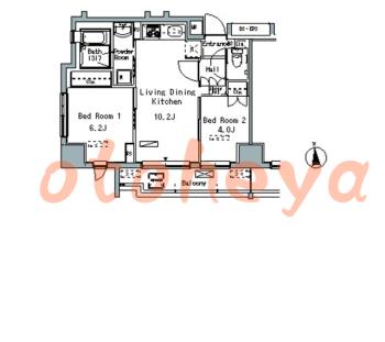 楽器ピアノ可相談 の 賃貸物件 2LDK 23.6万円の図面１