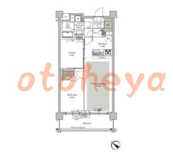楽器ピアノ可相談 の 賃貸物件 1SLDK 19万円の図面１