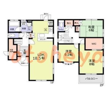 楽器ピアノ可相談 の 賃貸物件 3LDK 13.5万円の図面１