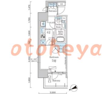 楽器ピアノ可相談 の 賃貸物件 1K 12.6万円の図面１
