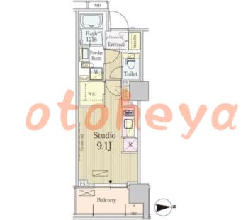 楽器ピアノ可相談 の 賃貸物件 1R 15.1万円の図面１