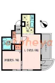 楽器ピアノ可相談 の 賃貸物件 1LDK 12.5万円の図面１