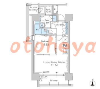 楽器ピアノ可相談 の 賃貸物件 1LDK 16.7万円の図面１