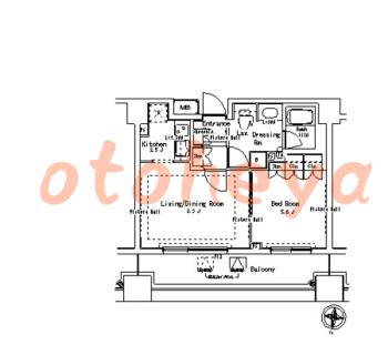 楽器ピアノ可相談 の 賃貸物件 1LDK 17.9万円の図面１