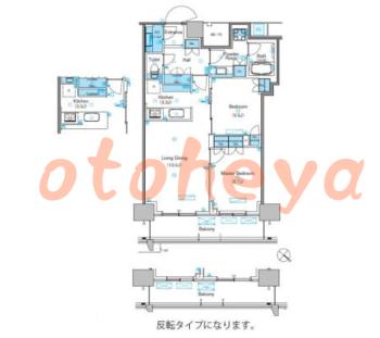 楽器ピアノ可相談 の 賃貸物件 2LDK 36.3万円の図面１