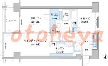 楽器ピアノ可相談 の 賃貸物件 1SLDK 23.4万円の図面１