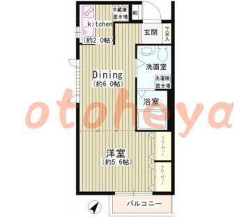 楽器ピアノ可相談 の 賃貸物件 1DK 11.7万円の図面１