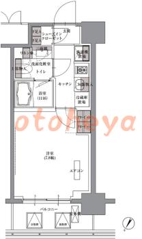 楽器ピアノ可相談 の 賃貸物件 1K 11.3万円の図面１