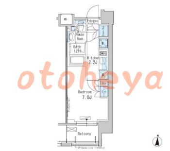楽器ピアノ可相談 の 賃貸物件 1K 12万円の図面１