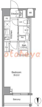 楽器ピアノ可相談 の 賃貸物件 1K 11.1万円の図面１