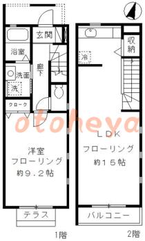 楽器ピアノ可相談 の 賃貸物件 1LDK 17.5万円の図面１