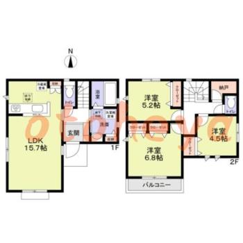 楽器ピアノ可相談 の 賃貸物件 3SLDK 28万円の図面１