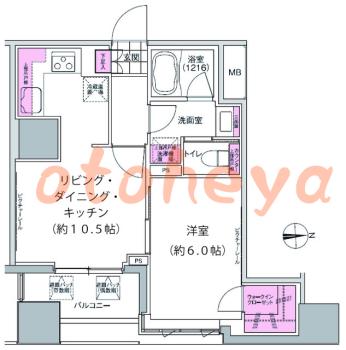 楽器ピアノ可相談 の 賃貸物件 1LDK 15.4万円の図面１