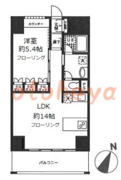 楽器ピアノ可相談 の 賃貸物件 1LDK 13.4万円の図面１