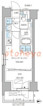 楽器ピアノ可相談 の 賃貸物件 1DK 14万円の図面１