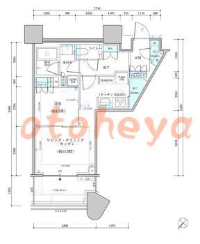楽器ピアノ可相談 の 賃貸物件 1LDK 29.6万円の図面１
