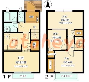 楽器ピアノ可相談 の 賃貸物件 3LDK 19.2万円の図面１
