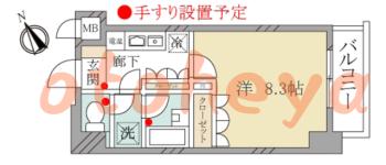 楽器ピアノ可相談 の 賃貸物件 1K 8.5万円の図面１