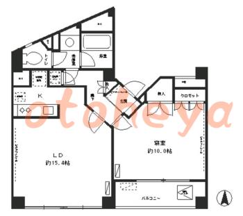 楽器ピアノ可相談 の 賃貸物件 1LDK 27.4万円の図面１
