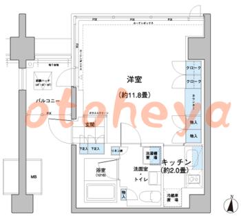 楽器ピアノ可相談 の 賃貸物件 1K 12.8万円の図面１