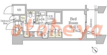 楽器ピアノ可相談 の 賃貸物件 1K 12.8万円の図面1