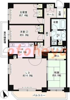 楽器ピアノ可相談 の 賃貸物件 3LDK 23万円の図面１