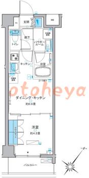 楽器ピアノ可相談 の 賃貸物件 1DK 12.7万円の図面１