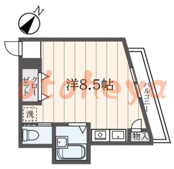 楽器ピアノ可相談 の 賃貸物件 1R 6.3万円の図面１
