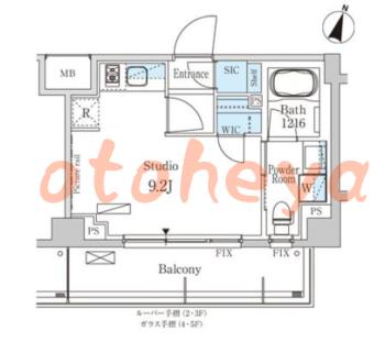 楽器ピアノ可相談 の 賃貸物件 1R 10.8万円の図面１