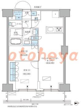 楽器ピアノ可相談 の 賃貸物件 2LDK 28.2万円の図面１