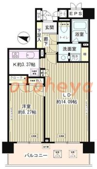 楽器ピアノ可相談 の 賃貸物件 1LDK 23万円の図面１