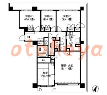 楽器ピアノ可相談 の 賃貸物件 4LDK 16.8万円の図面１