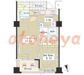 楽器ピアノ可相談 の 賃貸物件 1LDK 35.2万円の図面１