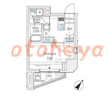 楽器ピアノ可相談 の 賃貸物件 1K 15.4万円の図面１