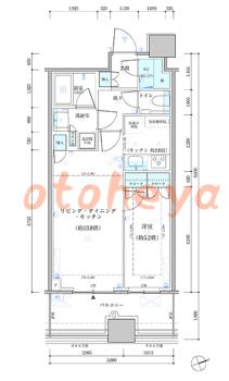 楽器ピアノ可相談 の 賃貸物件 1LDK 29.1万円の図面１