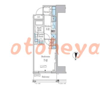 楽器ピアノ可相談 の 賃貸物件 1K 9.9万円の図面１