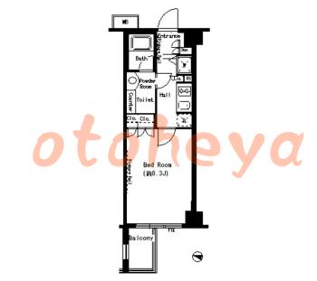 楽器ピアノ可相談 の 賃貸物件 1K 10.9万円の図面１