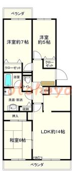 楽器ピアノ可相談 の 賃貸物件 3LDK 14万円の図面１
