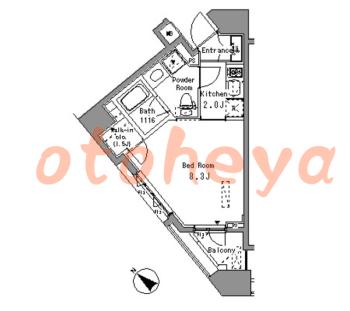 楽器ピアノ可相談 の 賃貸物件 1K 10.4万円の図面１