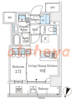 新築の楽器可相談 の 賃貸物件 1LDK 11.8万円の図面１