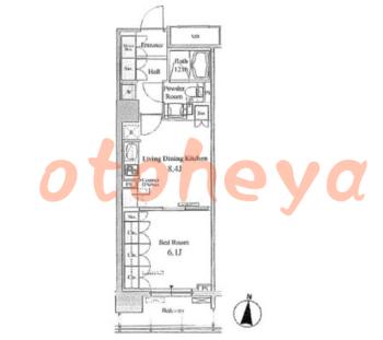 楽器ピアノ可相談 の 賃貸物件 1LDK 14.2万円の図面１