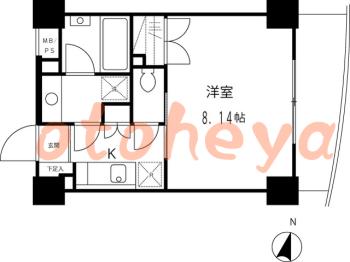 楽器ピアノ可相談 の 賃貸物件 1K 9万円の図面１