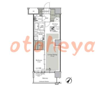 楽器ピアノ可相談 の 賃貸物件 1LDK 17万円の図面１